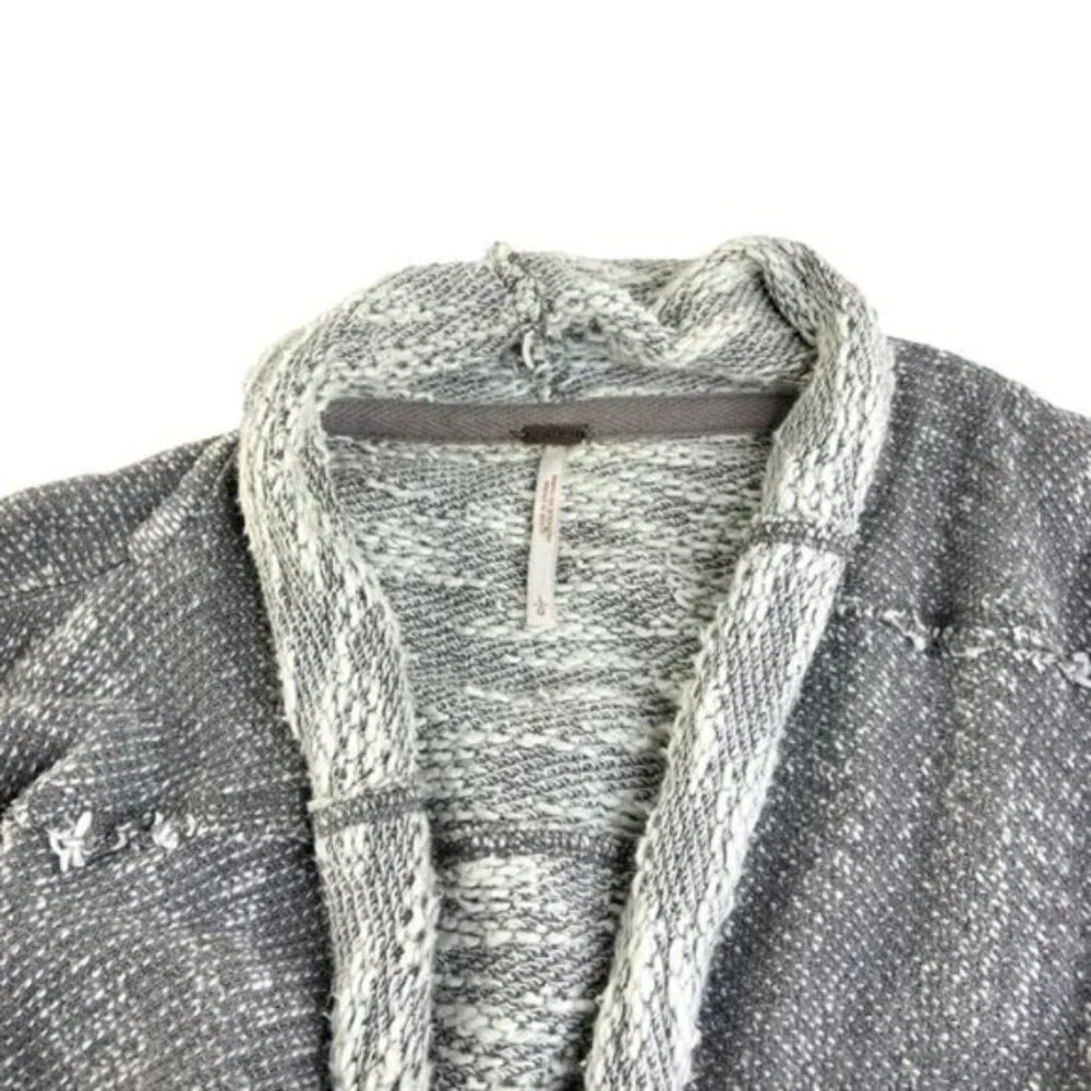 Free People Grey Open Front Oversized Cardigan